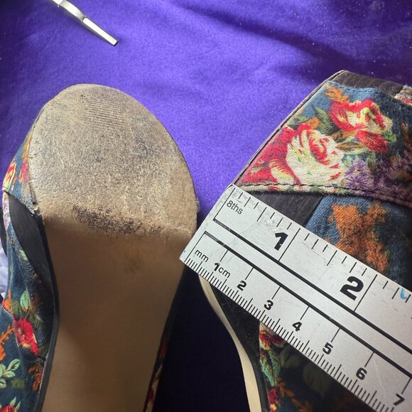 📌Madden Girl Floral Fabric 5 " High Heels Slingback Sandal with Platform - Picture 13 of 14